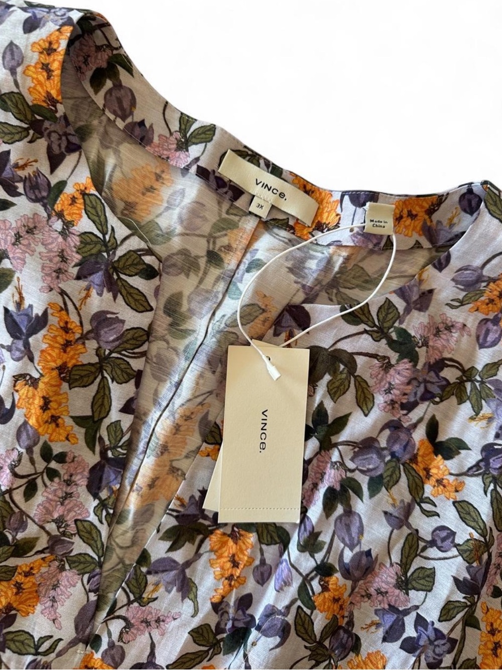 Vince Violetta Floral Belted Midi Dress 3X NWT Purple Dolman Sleeve $445 Retail - Picture 7 of 8